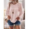 imageFalechay Boho Tops for Women Long Sleeve Shirts Crewneck Flowy Womens Blouses Dressy Casual Lace Hem Clothing Trendy 2026Pinkblack Dots