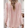 imageFalechay Boho Tops for Women Long Sleeve Shirts Crewneck Flowy Womens Blouses Dressy Casual Lace Hem Clothing Trendy 2026Pinkblack Dots
