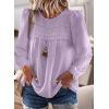 imageFalechay Boho Tops for Women Long Sleeve Shirts Crewneck Flowy Womens Blouses Dressy Casual Lace Hem Clothing Trendy 2026Purple