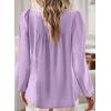 imageFalechay Boho Tops for Women Long Sleeve Shirts Crewneck Flowy Womens Blouses Dressy Casual Lace Hem Clothing Trendy 2026Purple