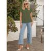 imageFalechay Womens Summer Tops Plus Size Ruffle Sleeve Blouses Dressy Casual Mock Neck Pleated Tunic Loose Fit ShirtsArmy Green