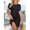 imageFalechay Swimsuit Coverup for Women Crochet Summer Bathing Suit Bikini Cover Up Mesh Knit Beach Dress Vacation OutfitsBlack