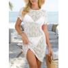 imageFalechay Swimsuit Coverup for Women Crochet Summer Bathing Suit Bikini Cover Up Mesh Knit Beach Dress Vacation OutfitsWhite