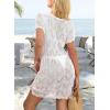 imageFalechay Swimsuit Coverup for Women Crochet Summer Bathing Suit Bikini Cover Up Mesh Knit Beach Dress Vacation OutfitsWhite