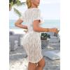 imageFalechay Swimsuit Coverup for Women Crochet Summer Bathing Suit Bikini Cover Up Mesh Knit Beach Dress Vacation OutfitsWhite