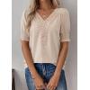 imageFalechay Womens Summer Tops Short Sleeve Shirts V Neck Lace Casual Loose Fit Blouses Boho Flowy Clothing Trendy 2026Apricot1