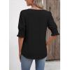 imageFalechay Womens Summer Tops Short Sleeve Shirts V Neck Lace Casual Loose Fit Blouses Boho Flowy Clothing Trendy 2026Black1