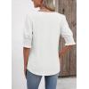 imageFalechay Womens Summer Tops Short Sleeve Shirts V Neck Lace Casual Loose Fit Blouses Boho Flowy Clothing Trendy 2026White1