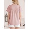 image:imageFalechay Womens Blouses Summer Short Sleeve Boho Tops V Neck Pleated Casual Flowy Loose Fit Cute Basic TunicPink