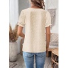 image:imageFalechay Womens Summer Tops Boho Short Sleeve Shirts V Neck Casual Chiffon Blouses Flowy Lace Hem Spring Clothing Trendy 2025Apricot