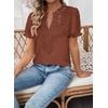 image:imageFalechay Womens Summer Tops Boho Short Sleeve Shirts V Neck Casual Chiffon Blouses Flowy Lace Hem Spring Clothing Trendy 2025Orange