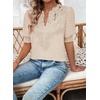 image:imageFalechay Womens Tops Swiss Dot Boho Short Sleeve Shirts V Neck Casual Chiffon Blouses Flowy Lace Cute Clothing Trendy 2026Apricot1