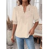 image:imageFalechay Womens Tops Swiss Dot Boho Short Sleeve Shirts V Neck Casual Chiffon Blouses Flowy Lace Cute Clothing Trendy 2026Apricot1
