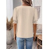 image:imageFalechay Womens Tops Swiss Dot Boho Short Sleeve Shirts V Neck Casual Chiffon Blouses Flowy Lace Cute Clothing Trendy 2026Apricot1