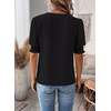 image:imageFalechay Womens Tops Swiss Dot Boho Short Sleeve Shirts V Neck Casual Chiffon Blouses Flowy Lace Cute Clothing Trendy 2026Black1