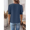 image:imageFalechay Womens Tops Swiss Dot Boho Short Sleeve Shirts V Neck Casual Chiffon Blouses Flowy Lace Cute Clothing Trendy 2026Blue