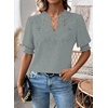 image:imageFalechay Womens Tops Swiss Dot Boho Short Sleeve Shirts V Neck Casual Chiffon Blouses Flowy Lace Cute Clothing Trendy 2026Green