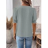 image:imageFalechay Womens Tops Swiss Dot Boho Short Sleeve Shirts V Neck Casual Chiffon Blouses Flowy Lace Cute Clothing Trendy 2026Green