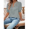 image:imageFalechay Womens Tops Swiss Dot Boho Short Sleeve Shirts V Neck Casual Chiffon Blouses Flowy Lace Cute Clothing Trendy 2026Green