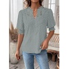 image:imageFalechay Womens Tops Swiss Dot Boho Short Sleeve Shirts V Neck Casual Chiffon Blouses Flowy Lace Cute Clothing Trendy 2026Green1