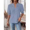 image:imageFalechay Womens Tops Swiss Dot Boho Short Sleeve Shirts V Neck Casual Chiffon Blouses Flowy Lace Cute Clothing Trendy 2026Light Blue