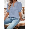 image:imageFalechay Womens Tops Swiss Dot Boho Short Sleeve Shirts V Neck Casual Chiffon Blouses Flowy Lace Cute Clothing Trendy 2026Light Blue
