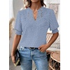image:imageFalechay Womens Tops Swiss Dot Boho Short Sleeve Shirts V Neck Casual Chiffon Blouses Flowy Lace Cute Clothing Trendy 2026Light Blue