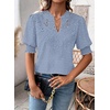 image:imageFalechay Womens Tops Swiss Dot Boho Short Sleeve Shirts V Neck Casual Chiffon Blouses Flowy Lace Cute Clothing Trendy 2026Light Blue