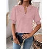 image:imageFalechay Womens Tops Swiss Dot Boho Short Sleeve Shirts V Neck Casual Chiffon Blouses Flowy Lace Cute Clothing Trendy 2026Light Pink