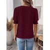 image:imageFalechay Womens Tops Swiss Dot Boho Short Sleeve Shirts V Neck Casual Chiffon Blouses Flowy Lace Cute Clothing Trendy 2026Mulberry