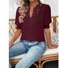 image:imageFalechay Womens Tops Swiss Dot Boho Short Sleeve Shirts V Neck Casual Chiffon Blouses Flowy Lace Cute Clothing Trendy 2026Mulberry