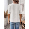 image:imageFalechay Womens Tops Swiss Dot Boho Short Sleeve Shirts V Neck Casual Chiffon Blouses Flowy Lace Cute Clothing Trendy 2026White1