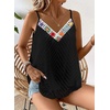 image:imageFalechay Womens Tank Tops Flowy Sleeveless Summer Boho Tank Top for Women V Neck Spaghetti Casual Strap Lace Camisole ShirtsBlack