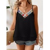 image:imageFalechay Womens Tank Tops Flowy Sleeveless Summer Boho Tank Top for Women V Neck Spaghetti Casual Strap Lace Camisole ShirtsBlack