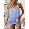 image:imageFalechay Womens Tank Tops Flowy Sleeveless Summer Boho Tank Top for Women V Neck Spaghetti Casual Strap Lace Camisole ShirtsBlue