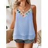 image:imageFalechay Womens Tank Tops Flowy Sleeveless Summer Boho Tank Top for Women V Neck Spaghetti Casual Strap Lace Camisole ShirtsBlue