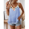 image:imageFalechay Womens Tank Tops Flowy Sleeveless Summer Boho Tank Top for Women V Neck Spaghetti Casual Strap Lace Camisole ShirtsBlue1