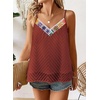 image:imageFalechay Womens Tank Tops Flowy Sleeveless Summer Boho Tank Top for Women V Neck Spaghetti Casual Strap Lace Camisole ShirtsBrick Red