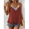 image:imageFalechay Womens Tank Tops Flowy Sleeveless Summer Boho Tank Top for Women V Neck Spaghetti Casual Strap Lace Camisole ShirtsBrick Red