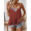 image:imageFalechay Womens Tank Tops Flowy Sleeveless Summer Boho Tank Top for Women V Neck Spaghetti Casual Strap Lace Camisole ShirtsBrick Red1