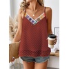 image:imageFalechay Womens Tank Tops Flowy Sleeveless Summer Boho Tank Top for Women V Neck Spaghetti Casual Strap Lace Camisole ShirtsBrick Red1