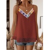 image:imageFalechay Womens Tank Tops Flowy Sleeveless Summer Boho Tank Top for Women V Neck Spaghetti Casual Strap Lace Camisole ShirtsBrick Red1