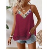 image:imageFalechay Womens Tank Tops Flowy Sleeveless Summer Boho Tank Top for Women V Neck Spaghetti Casual Strap Lace Camisole ShirtsBurgundy