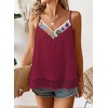 image:imageFalechay Womens Tank Tops Flowy Sleeveless Summer Boho Tank Top for Women V Neck Spaghetti Casual Strap Lace Camisole ShirtsBurgundy