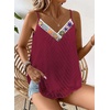 image:imageFalechay Womens Tank Tops Flowy Sleeveless Summer Boho Tank Top for Women V Neck Spaghetti Casual Strap Lace Camisole ShirtsBurgundy