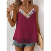 image:imageFalechay Womens Tank Tops Flowy Sleeveless Summer Boho Tank Top for Women V Neck Spaghetti Casual Strap Lace Camisole ShirtsBurgundy