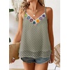 image:imageFalechay Womens Tank Tops Flowy Sleeveless Summer Boho Tank Top for Women V Neck Spaghetti Casual Strap Lace Camisole ShirtsLight Green