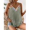 image:imageFalechay Womens Tank Tops Flowy Sleeveless Summer Boho Tank Top for Women V Neck Spaghetti Casual Strap Lace Camisole ShirtsLight Green