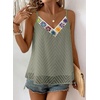 image:imageFalechay Womens Tank Tops Flowy Sleeveless Summer Boho Tank Top for Women V Neck Spaghetti Casual Strap Lace Camisole ShirtsLight Green