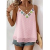 image:imageFalechay Womens Tank Tops Flowy Sleeveless Summer Boho Tank Top for Women V Neck Spaghetti Casual Strap Lace Camisole ShirtsLight Pink